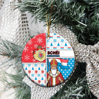 Luxembourg Christmas Ceramic Ornament Kleeschen With Xmas Patterns - Wonder Print Shop