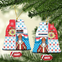 Luxembourg Christmas Ceramic Ornament Kleeschen With Xmas Patterns - Wonder Print Shop