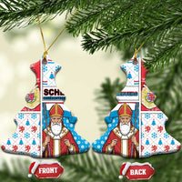 Luxembourg Christmas Ceramic Ornament Kleeschen With Xmas Patterns - Wonder Print Shop