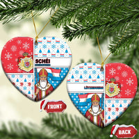 Luxembourg Christmas Ceramic Ornament Kleeschen With Xmas Patterns - Wonder Print Shop