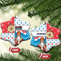 Luxembourg Christmas Ceramic Ornament Kleeschen With Xmas Patterns - Wonder Print Shop