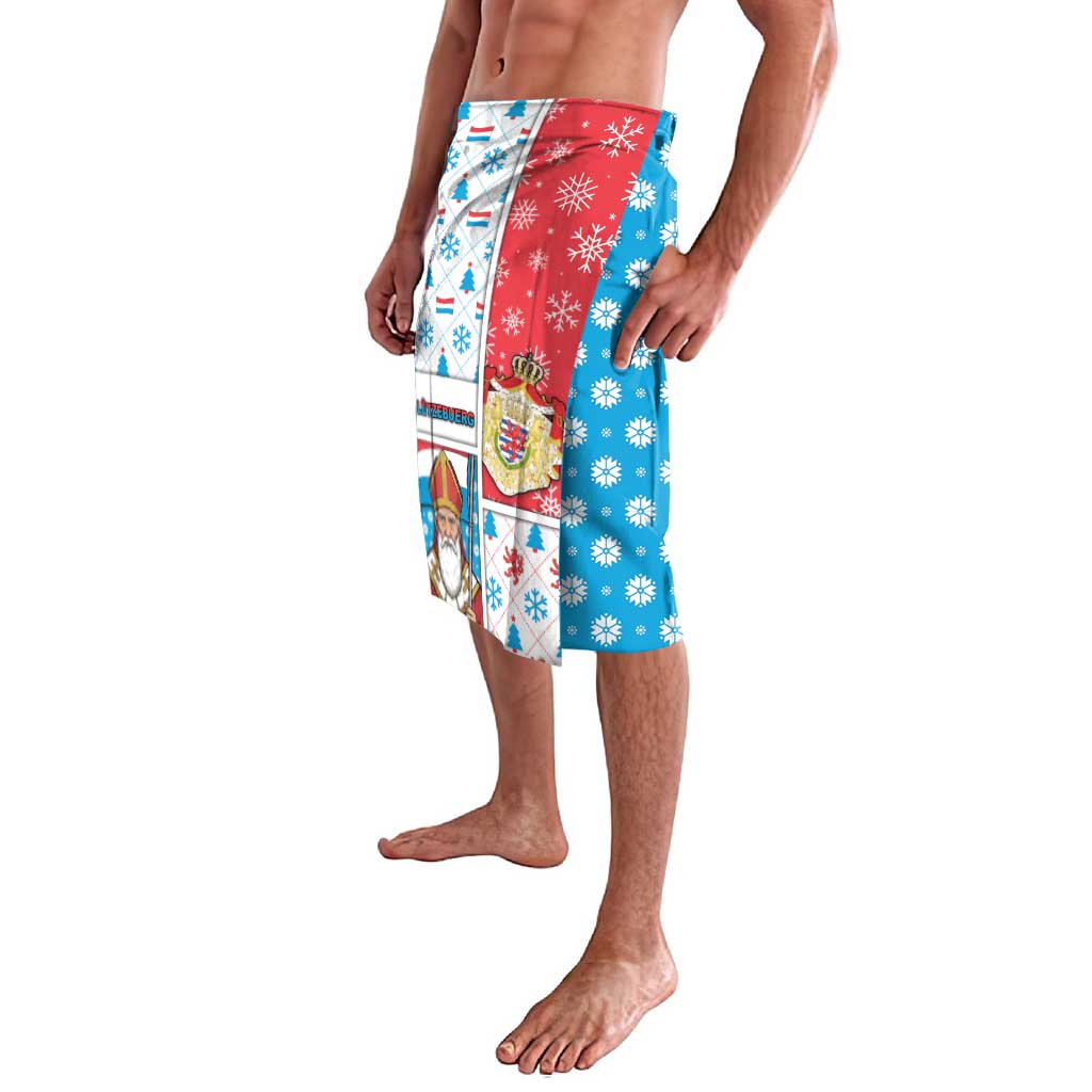 Luxembourg Christmas Lavalava Kleeschen With Xmas Patterns - Wonder Print Shop