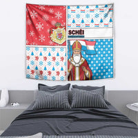 Luxembourg Christmas Tapestry Kleeschen With Xmas Patterns - Wonder Print Shop