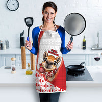 Peru Christmas Apron Cute Baby Vicuna Red Bauble Snowflake
