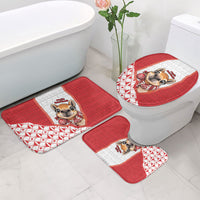 Peru Christmas Bathroom Set Cute Baby Vicuna Red Bauble Snowflake
