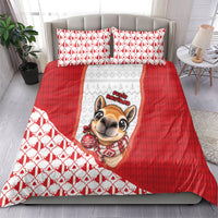 Peru Christmas Bedding Set Cute Baby Vicuna Red Bauble Snowflake