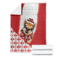 Peru Christmas Blanket Cute Baby Vicuna Red Bauble Snowflake