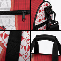 Peru Christmas Duffle Bag Cute Baby Vicuna Red Bauble Snowflake