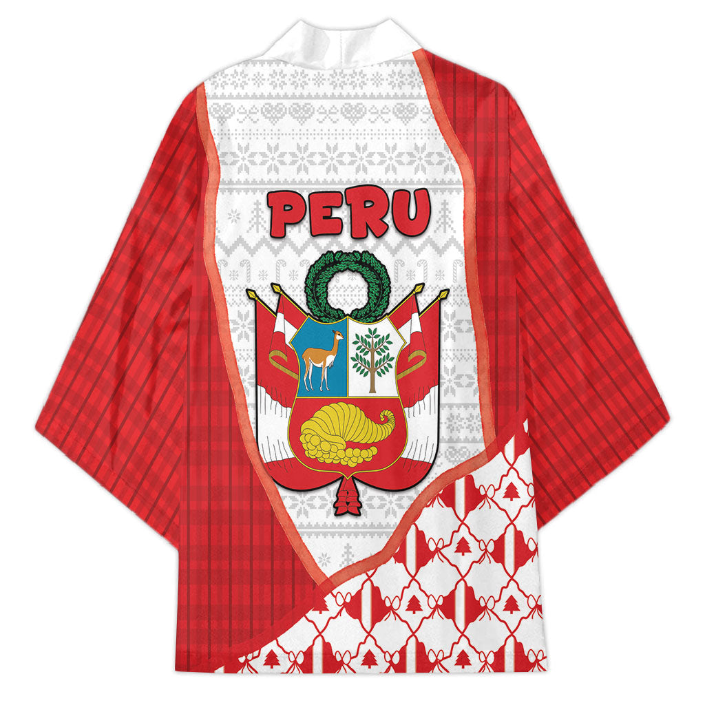 Peru Christmas Kimono Cute Baby Vicuna Red Bauble Snowflake