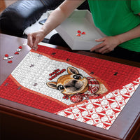 Peru Christmas Puzzle Cute Baby Vicuna Red Bauble Snowflake