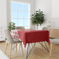 Peru Christmas Tablecloth Cute Baby Vicuna Red Bauble Snowflake