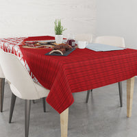Peru Christmas Tablecloth Cute Baby Vicuna Red Bauble Snowflake