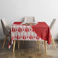 Peru Christmas Tablecloth Cute Baby Vicuna Red Bauble Snowflake