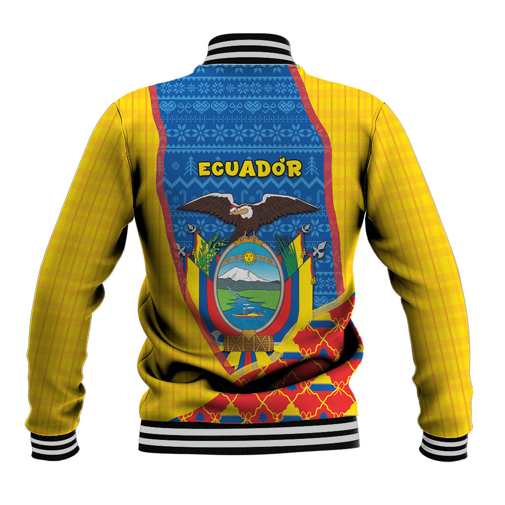 Ecuador Christmas Baseball Jacket Cute Andean Condor Golden Bauble Snowflake