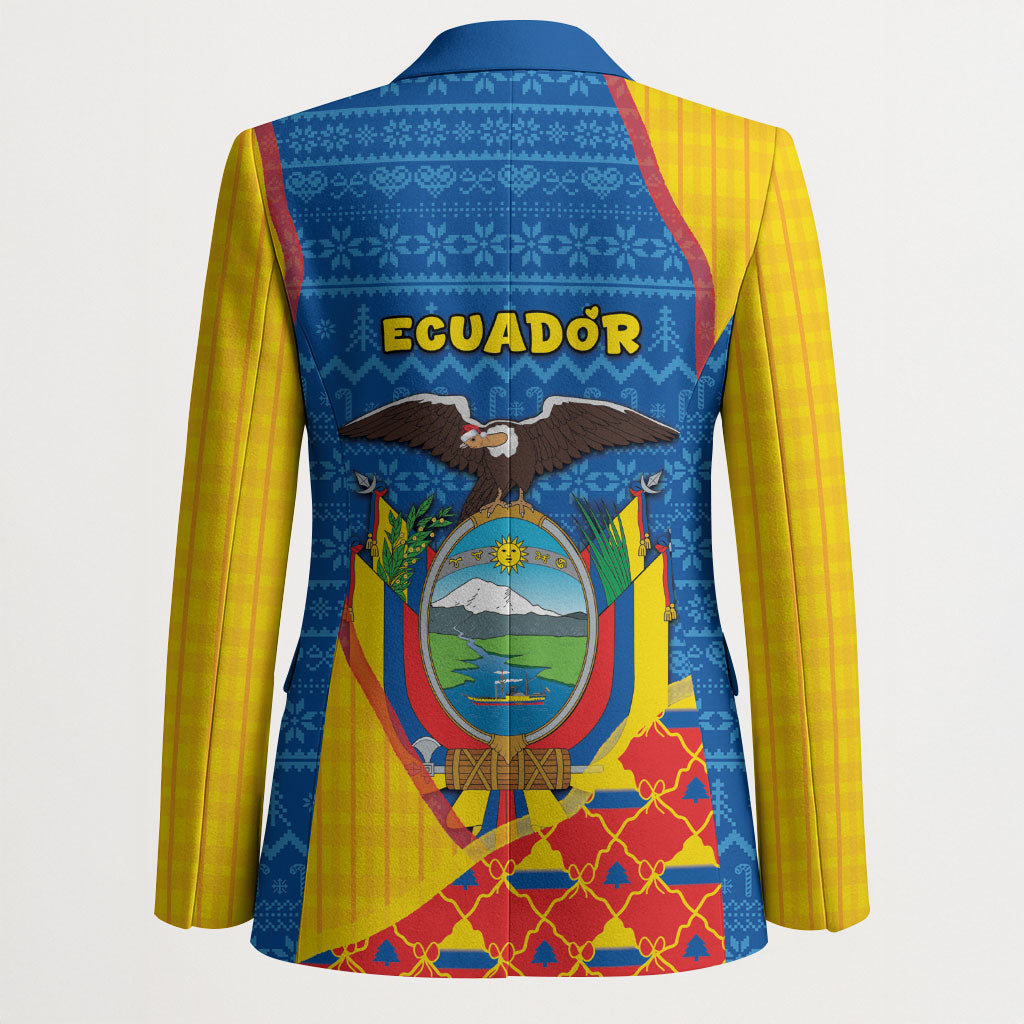 Ecuador Christmas Blazer Cute Andean Condor Golden Bauble Snowflake