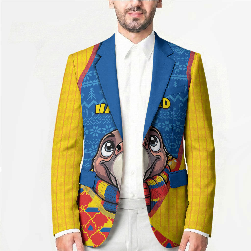 Ecuador Christmas Blazer Cute Andean Condor Golden Bauble Snowflake