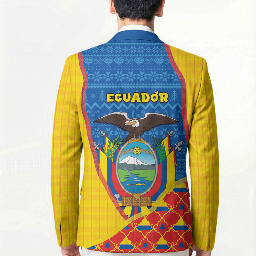 Ecuador Christmas Blazer Cute Andean Condor Golden Bauble Snowflake