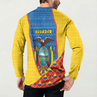 Ecuador Christmas Button Sweatshirt Cute Andean Condor Golden Bauble Snowflake