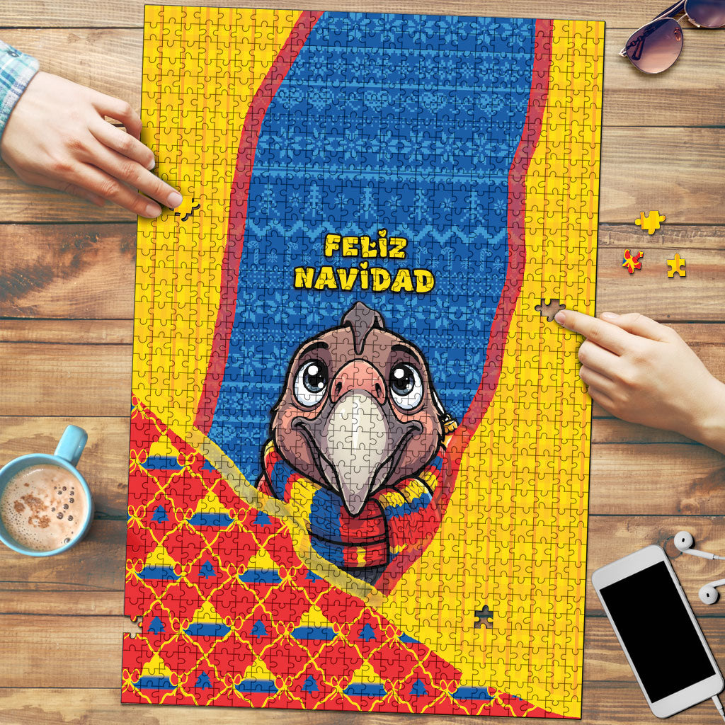 Ecuador Christmas Puzzle Cute Andean Condor Golden Bauble Snowflake