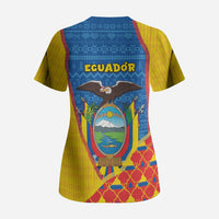 Ecuador Christmas Scrub Top Cute Andean Condor Golden Bauble Snowflake
