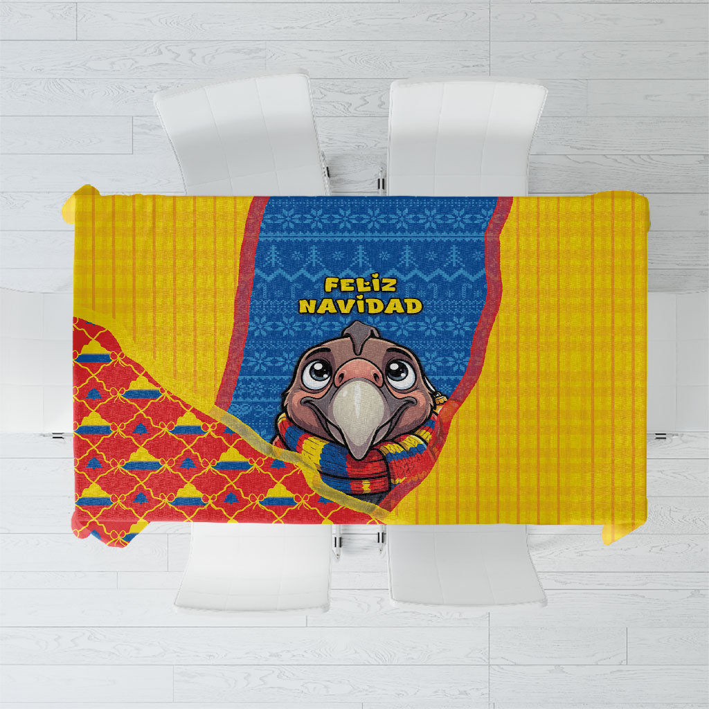 Ecuador Christmas Tablecloth Cute Andean Condor Golden Bauble Snowflake