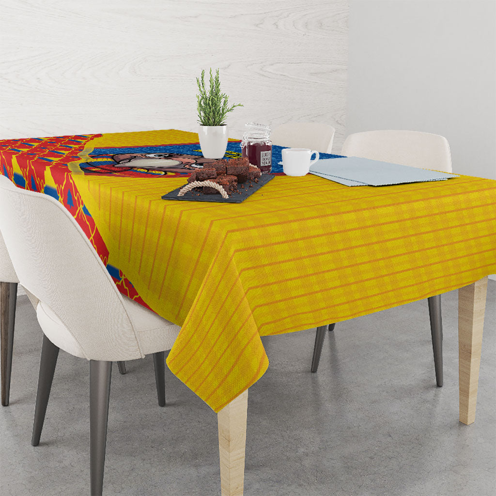 Ecuador Christmas Tablecloth Cute Andean Condor Golden Bauble Snowflake
