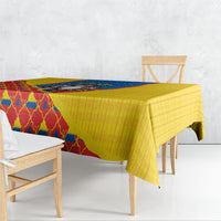 Ecuador Christmas Tablecloth Cute Andean Condor Golden Bauble Snowflake