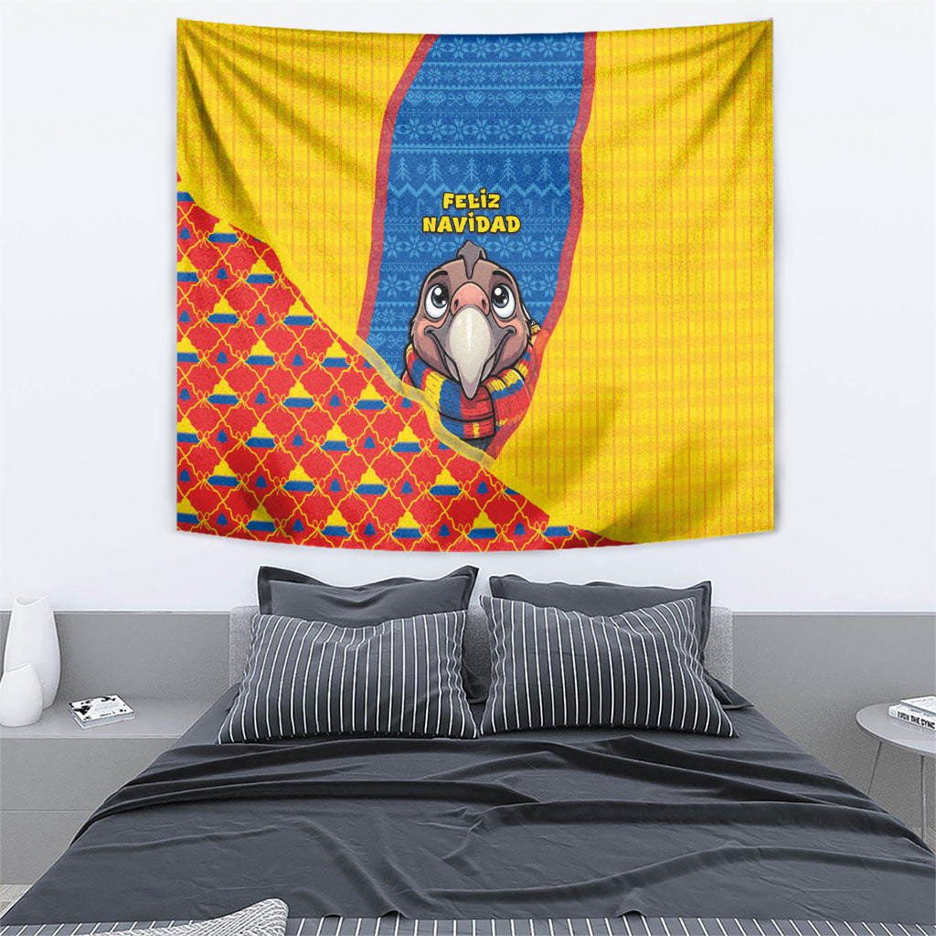 Ecuador Christmas Tapestry Cute Andean Condor Golden Bauble Snowflake