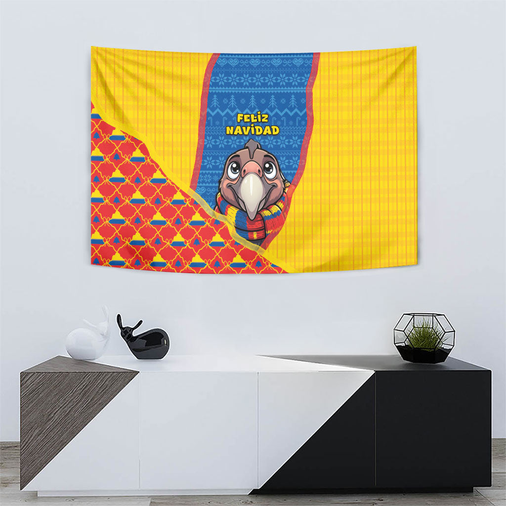 Ecuador Christmas Tapestry Cute Andean Condor Golden Bauble Snowflake