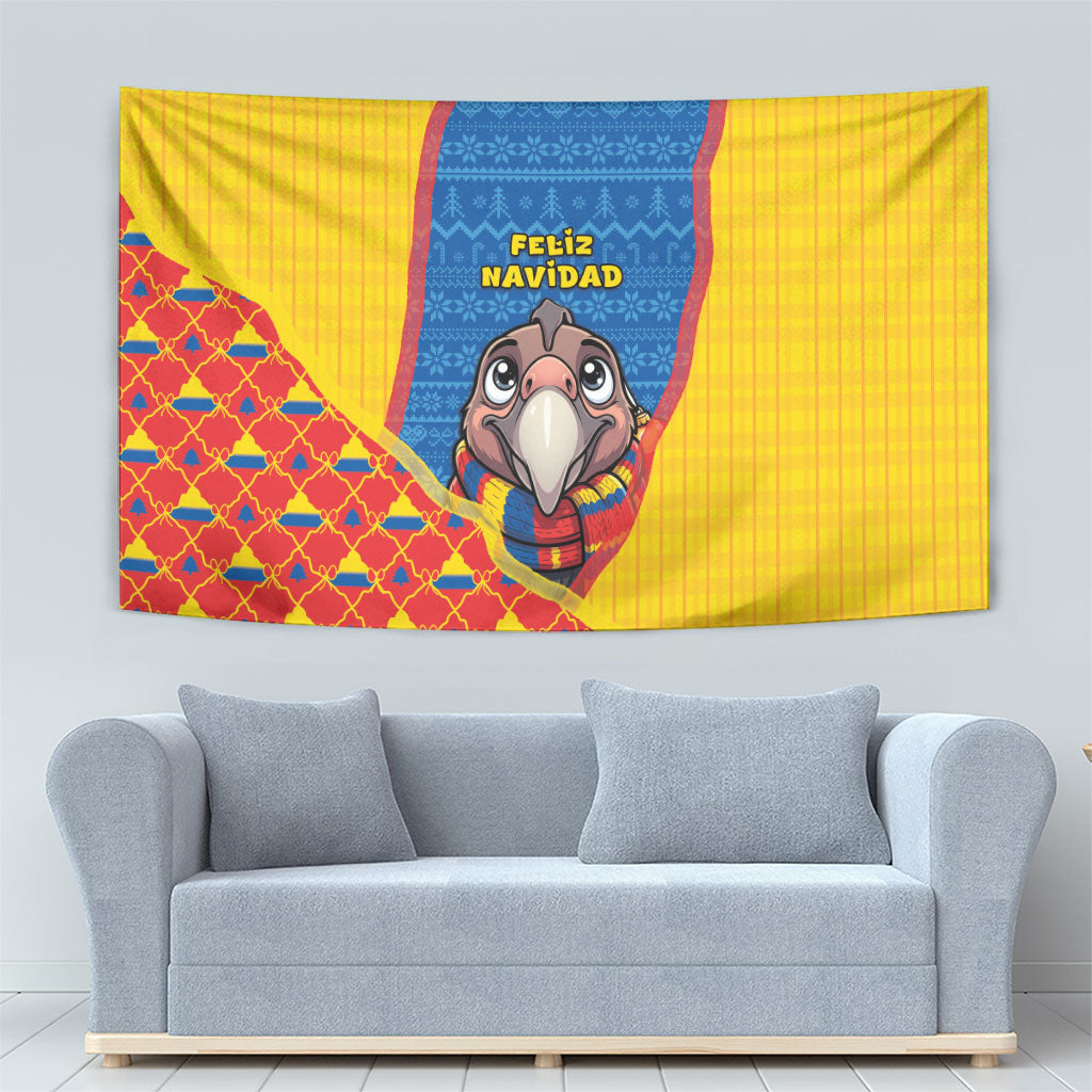 Ecuador Christmas Tapestry Cute Andean Condor Golden Bauble Snowflake