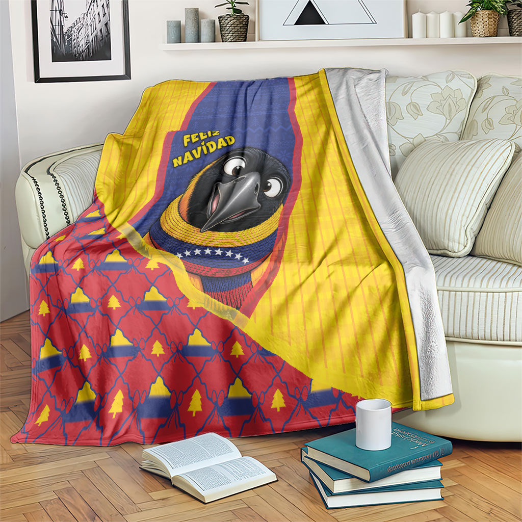 Venezuela Christmas Blanket Cute Turpial Bird Stars Snowflake