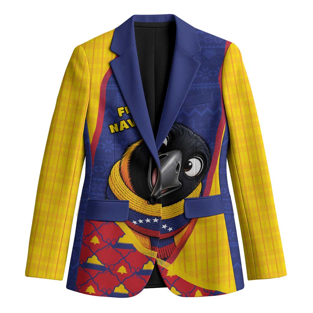 Venezuela Christmas Blazer Cute Turpial Bird Stars Snowflake