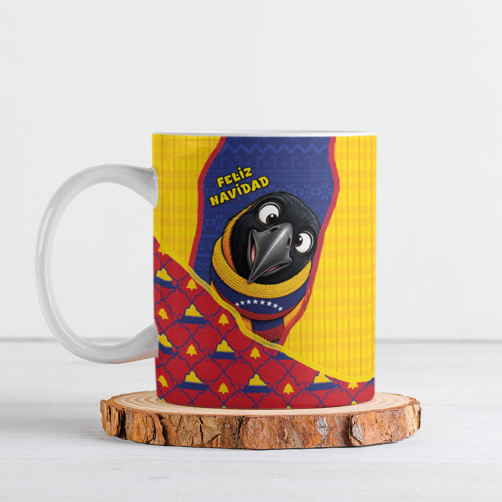 Venezuela Christmas Ceramic Mug Cute Turpial Bird Stars Snowflake