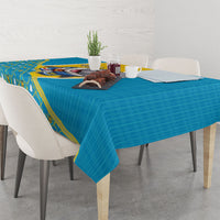 Saint Pierre And Miquelon Christmas Tablecloth Cute Dolphin Joyeux Noel Snowflake