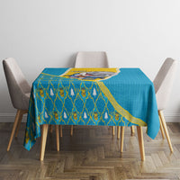 Saint Pierre And Miquelon Christmas Tablecloth Cute Dolphin Joyeux Noel Snowflake
