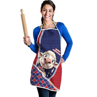 Falkland Islands Christmas Apron Cute Sheep Puffer Snowflake
