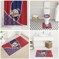 Falkland Islands Christmas Bathroom Set Cute Sheep Puffer Snowflake