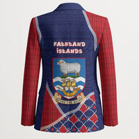 Falkland Islands Christmas Blazer Cute Sheep Puffer Snowflake