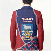 Falkland Islands Christmas Blazer Cute Sheep Puffer Snowflake