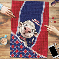 Falkland Islands Christmas Puzzle Cute Sheep Puffer Snowflake