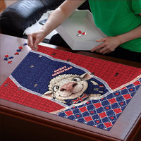 Falkland Islands Christmas Puzzle Cute Sheep Puffer Snowflake