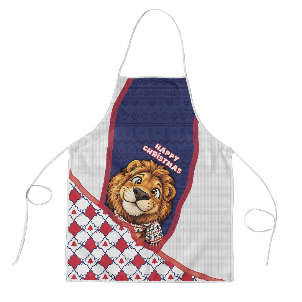 British Antarctic Territory Christmas Apron Cute Lion Puffer Snowflake