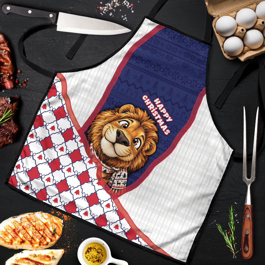 British Antarctic Territory Christmas Apron Cute Lion Puffer Snowflake