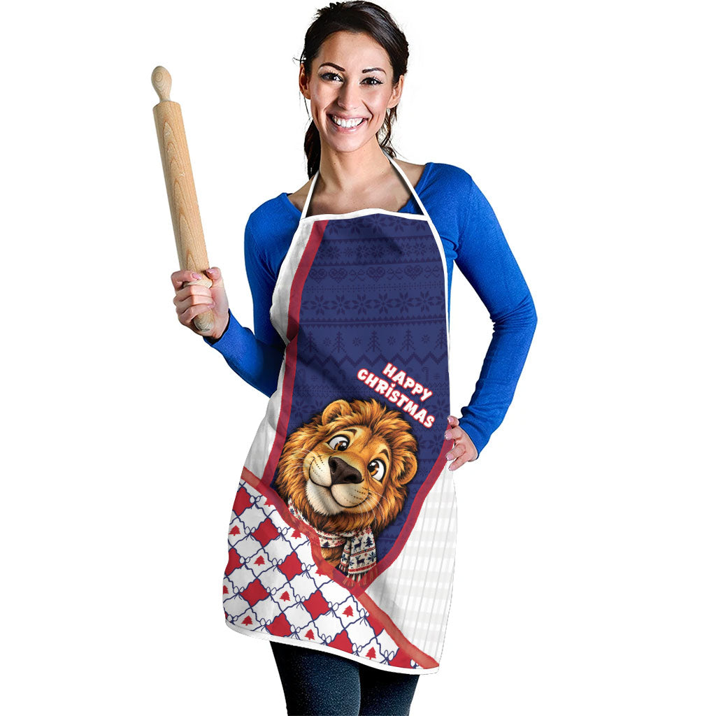 British Antarctic Territory Christmas Apron Cute Lion Puffer Snowflake