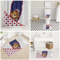 British Antarctic Territory Christmas Bathroom Set Cute Lion Puffer Snowflake