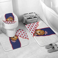 British Antarctic Territory Christmas Bathroom Set Cute Lion Puffer Snowflake