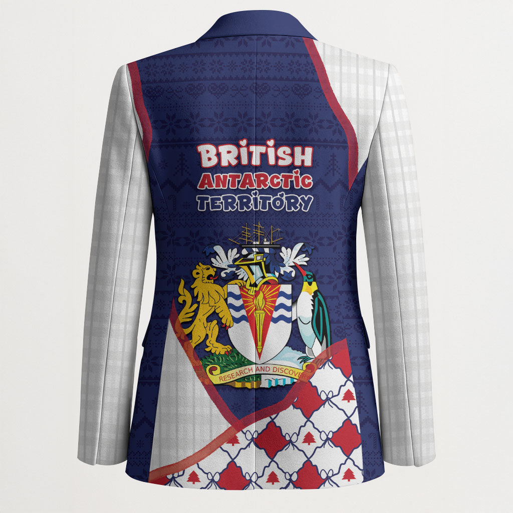 British Antarctic Territory Christmas Blazer Cute Lion Puffer Snowflake