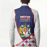 British Antarctic Territory Christmas Blazer Cute Lion Puffer Snowflake