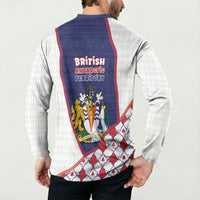 British Antarctic Territory Christmas Button Sweatshirt Cute Lion Puffer Snowflake