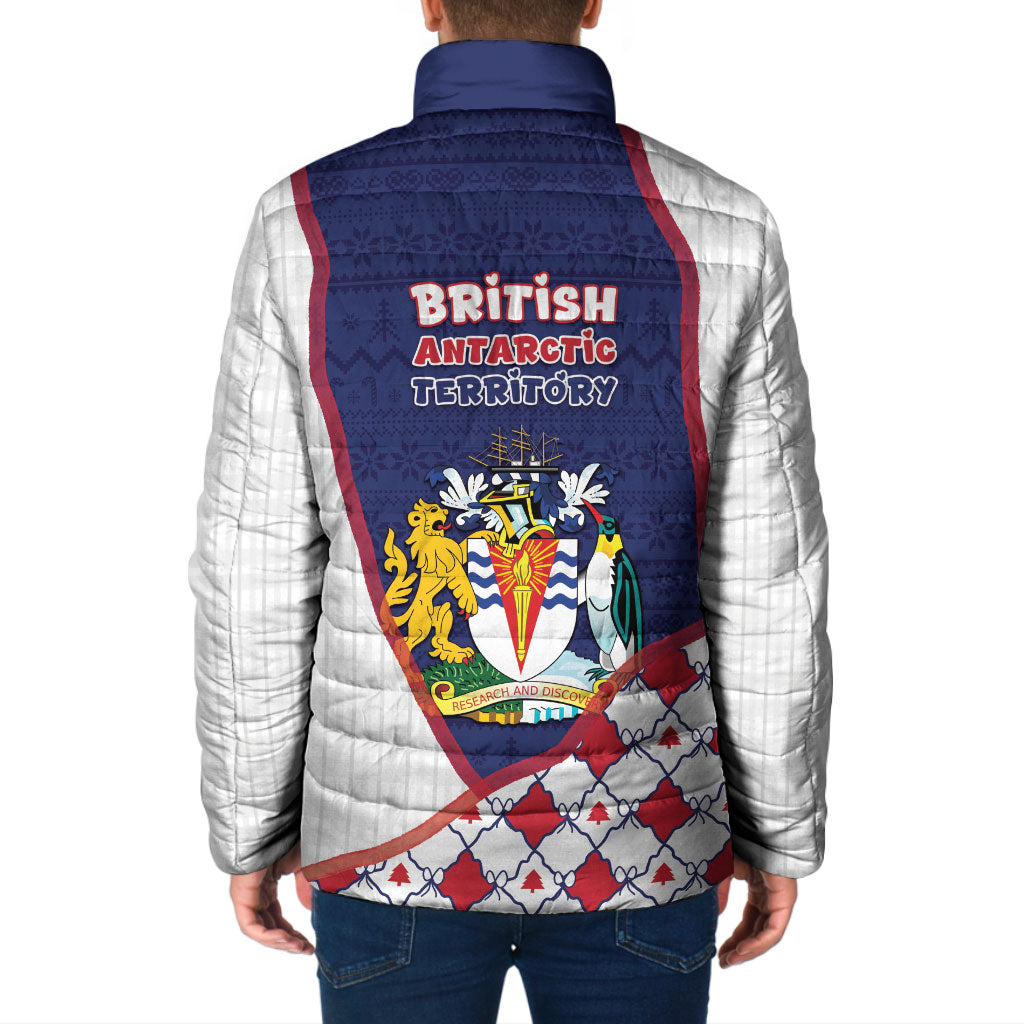 British Antarctic Territory Christmas Padded Jacket Cute Lion Puffer Snowflake